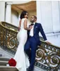 2021 Seksi Afrika Gelinlik Modelleri Düğün Misafir Derin V Boyun Uzun Açık Geri Ülke Parti Artı Boyutu Onur Törenlerinde Artı Boyutu