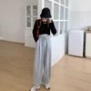 Sweatpants Autumn High Waist Solid Drawstring Casual Loose Ropa De Mujer Korean Style Trousers Full Length 18504 210415