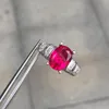 Clusterringe ECHSUN Damen-Edelsteinring Farbschmuck 925er Silber eingelegter natürlicher roter Stil Einfacher und wilder Stein