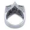 Wysokiej jakości miedziane pierścienie gwiazdy błyszczące mikro cyrkonia punk palec diament biżuteria męska hip hop rock party maniphalanx akcesoria rozmiar 7-11