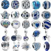 السماء الزرقاء سلسلة Vlinder Bloem Eenhoorn Sterren Maan Uil Vliegtuig Kralen Fit Originele Pandora Charms Armband بها بنفسك Sieraden