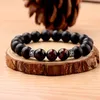 Red Yellow Tiger Eye Stone Bracelets Men Handmade Stretch Black Natural Stone Beads Beaded Bracelet Jewelry