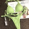 Kvinnors badkläder Summer Solid Color Sexig Bikini 2021 Kvinna baddräkt Set Suit Mujer String donsignet