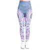 Mandala rose imiter Jeans Imprimer Legging Push Up Pantalon de mode Taille haute Entraînement Jogging pour femmes Athleisure Training Leggings 211204