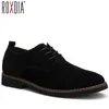 ROXDIA Plus Größe Top Qualität Echtes Leder Männer Casual Wohnungen Wasserdichte Kleid Oxford Mann Schuhe Lace Up für Arbeit Männliche müßiggänger RXM098