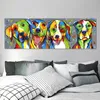 Graffiti Street Art colorido perro Animal Poster decoración del hogar dormitorio infantil arte de pared para sala de estar lienzo pintura sin marco