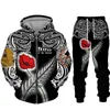 Men's Tracksuits Novlty 3D Printed Men Women Zipper Jacket Suit Harajuku Pullovers +Pants 2pc Casual Long Sleeve Couple Hoodies Sweatshirt S
