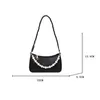 Shopping Bags New Braided Strap Shoulder Fashion Pearl Handbags Solid Underarm for Women Pu Leather Lady Hand 220315