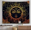 Tapisserie Mandala blanc noir soleil et lune, tenture murale, serviette de plage, tapis de Yoga, décoration de maison, couverture 5027966