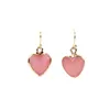 Natural Energy Stone Gold Plated Heart Shape Pendant Earring Dangle For Women Girl Party Club Wedding Love Jewelry