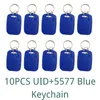 10pcs RFID 스마트 듀얼 주파수 칩 태그 125KHz T5577 EM4305 재 작성 가능한 배지 1356MHz NFC S50 복제 사본 토큰 키 체인 2327652