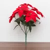 Ghirlande di fiori decorativi 1PC Simulazione Poinsettia Decorazioni floreali artificiali per l'albero di Natale Decorazioni per porte di casa di Natale