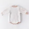 Baby Girls Rompers Clothes Bodysuit Long Sleeve Little Princess Printing Knit Autumn Winter Infant 210429