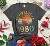 Vintage 1980 Limitowana edycja Retro Kobiet Koszulka Śmieszne 41st Urodziny Pomysł Babcia Mama Wife Girl Harajuku Drop
