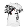 Zomer Mannen T-shirt Premium Tiger Skin 3D Gedrukt T-shirt Harajuku Casual Korte Mouw Tee Shirts Unisex Tops QDL014 210629