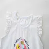 Jumping Meters Summer Girls Vêtements Ensembles avec crème glacée Imprimer Mode Tops + Shorts Mignon Bébé Coton Costume Tenues Enfants 210529