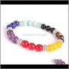 Beaded, Strands Jewelry Drop Delivery 2021 8Mm Muti-Color Mens Bracelets Malachite Lava Chakra Healing Balance Beads For Women Reiki Prayer Y