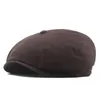 Big size large newsboy hats men's twill cotton eight panel hat women's baker boy caps khaki retro male boina beret