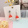 10 pçs/lote 3D Pequeno Cogumelo Vermelho Resina Encantos Pendentes Legumes Pendentes Para DIY Brincos Chaveiro Jóias Fazendo Acessórios Presente