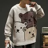 Cartoon Bear Sweater Men Winter Men Clothing Fashion Long Sleeve Knitted Pullover Sweater Oversized Cotton Coat 210929