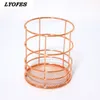 Rose Gold Iron Art Nordic Makeup Organizer Mand Eyeliner Brush Set Opslag Cup Dressing Tafel Make Cosmetische Organisator Doos