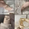 Armband juvelykorean mode hjärta pärla charm armband för kvinnor flickor dubbel lager söta pennling armborr födelsedag smycken gåvor länk ch