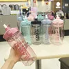 1.5L/2L Water Bottle Large Capacity Outdoor Travel High Temperature Resistant Straw Plastic Portable Adult Sports BPA Free 211013