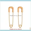 Jewelrygold Sier Color Paper Clip Pin Earrings Alloy Circle Buckle Hoop For Women Korean Style Ear Ring Jewelry Gift & Hie Drop Delivery 202