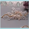 Biżuteria biżuteria złota sier kolor liści hektpiece nosy nosowy klip nosowy Crown Rhinestone Wedding Prom Kobiet Ornament Clips Barrettes Dr