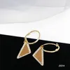 Chic Triangle Letter Charm Earrings Diamond Pendant Studs Europe America Style Crystal Eardrop With Stamps