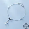 925 Sterling Zilver Kleine Vlinder Vorm Anklet Armband Voor Dames Trendy Goud Kleur Ketting Zirkoon Ankentjes Voet fijne sieraden