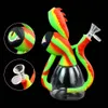 Bläckfisk vattenrör Shisha hookah rökning rör set glas bongs flytande bubblers tre färger valfri för rök butik grossist