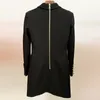 HIGH STREET Fashion Designer Stylish Women's Long Sleeve Notched Collar Lion Buttons Double Breasted Blazer Dress 210521
