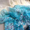 女性のスカーフ夏プリントシルクスカーフレディショールのためのシルクスカーフ包装特大フィーズハイジャップパシュミナFourard Bandana Neck Hijabs Scarfs Y220228