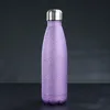 New17oz glitter vattenflaskor rostfritt stål vakuum isolerad vattenflaska dubbel vägg cola form resa sport rånar havsfartyg rrb12518