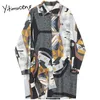 Yitimuceng Print Mini Dresses Women A-Line Summer Single Breasted Square Collar Loose Waist Korean Clothes Office Lady 210601