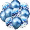 Mercado de balões Balão de confete de 12 polegadas 10 peças/conjunto Color metálico Balões decorativos Decorações de festas de aniversário de casamento