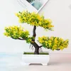 Plantes artificielles en pot bonsaï vert petit arbre fausses fleurs ornements pour la maison décor de jardin fête El couronnes décoratives9823564