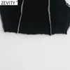 Women O Neck Sleeveless Chic Camis Tank Ladies Reverse Lane Design Knitted Vest Slim T-shirt Casual Crop Tops LS9176 210416