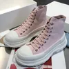 2021 Womens Boots Ladies Boot Good Quality Canvas Short Designer Female Fashion Woman Ankle Booties Platform Ladie Shoes Pink