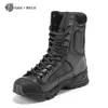 Armée militaire bottes hommes en cuir noir désert Combat travail chaussures hiver hommes cheville tactique botte homme grande taille 210830