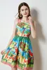 부티크 슬링 드레스 소녀 여름 인쇄 드레스 패션 트렌디 한 미니 드레스 파티 휴가 드레스