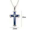 Diamond Pendant Necklace Men's Hip Hop Stainless Steel Cross Necklaces Creative Decorative Gift Supplies