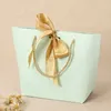 10pcs Large Size Gift Box Packaging Gold Handle Paper Gift Bags Kraft Paper With Handles Wedding Baby Shower Birthday Party 211014