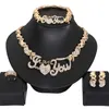 Nigerian Beads Wedding Jewelry Set Bridal Dubai Gold Color Jewelry Sets African Beads Necklace Bracelet Jewelry Set 2106199408757