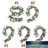 Dekorativa blommor kransar simulerade eukalyptus med 8 rosor 1,8m artificiell växt insrattan mode festligt vardagsrum heminredning1