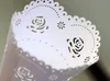 50pcs/lot Laser Cut Paper Confetti Cones Holder Support For Garden Wedding Party Decoration Heart Shape Lace Hollow Out Wedding Decors Supplies CL0022