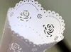 50 teile/los Laser Cut Papier Konfetti Kegel Halter Unterstützung Für Garten Hochzeit Party Dekoration Herz Form Spitze Aushöhlen Hochzeit Dekore liefert CL0022