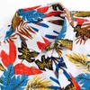 夏の純粋なコットンメンズハワイアンシャツプリント半袖ビッグアメリカのサイズハワイフラワービーチ花柄210708