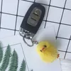 Keychains 2022 Söt pompom nyckelring REAL FUR Mink Yellow Car Key Pendant Animal Children Toy Gifts for Women Bag9758093